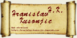 Hranislav Kusonjić vizit kartica